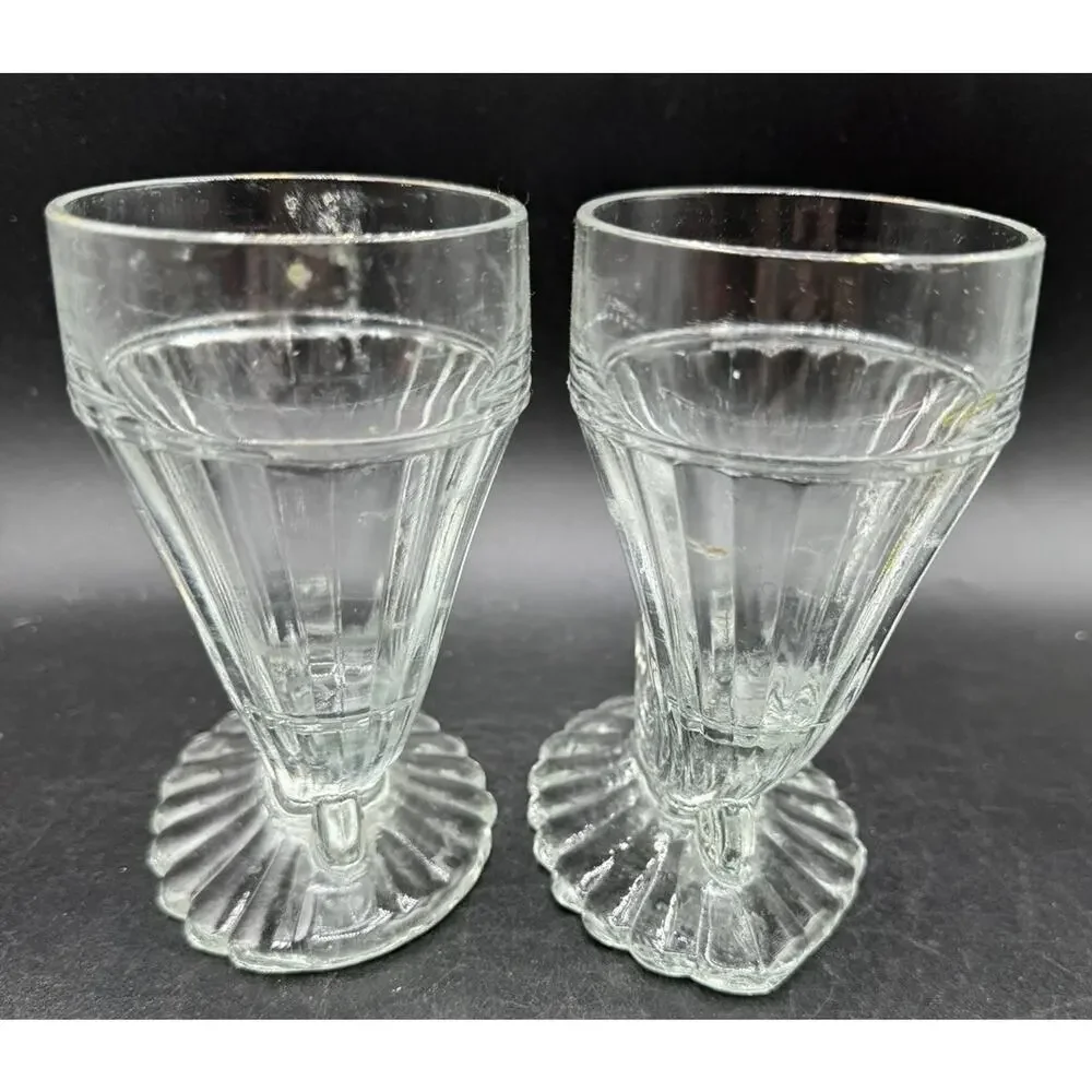 Set of 2 Jeannette Glass Cornucopia 